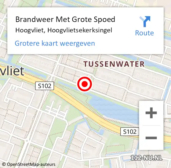 Locatie op kaart van de 112 melding: Brandweer Met Grote Spoed Naar Hoogvliet, Hoogvlietsekerksingel op 6 november 2023 08:05