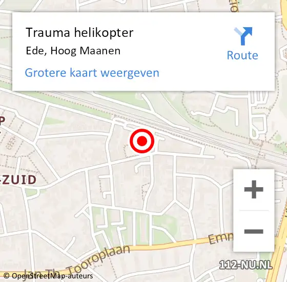 Locatie op kaart van de 112 melding: Trauma helikopter Ede, Hoog Maanen op 6 november 2023 08:42