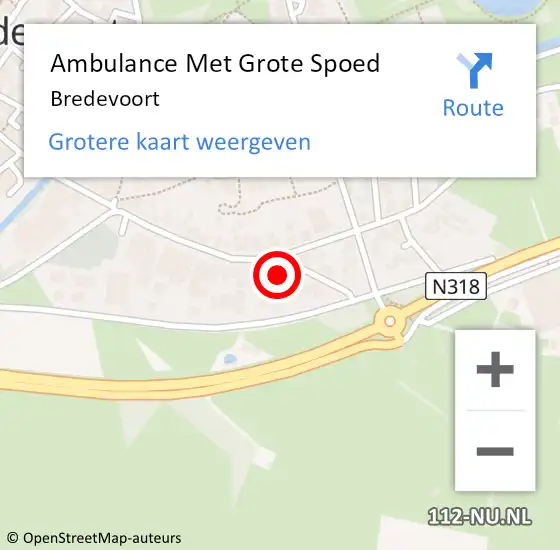 Locatie op kaart van de 112 melding: Ambulance Met Grote Spoed Naar Bredevoort op 6 november 2023 09:07