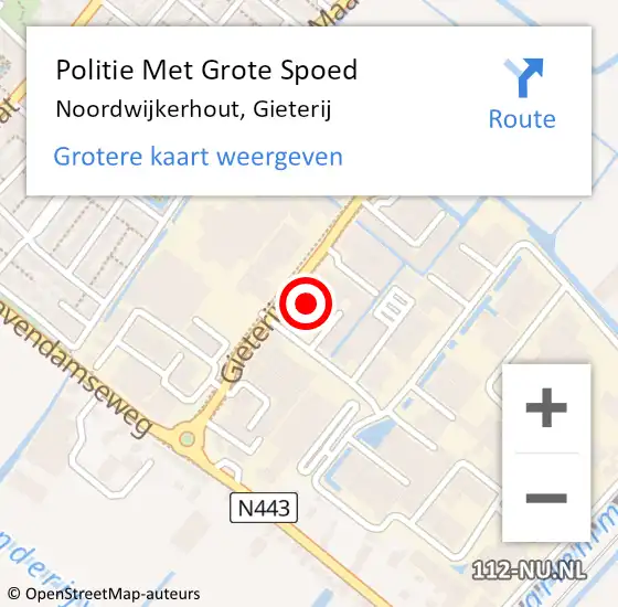 Locatie op kaart van de 112 melding: Politie Met Grote Spoed Naar Noordwijkerhout, Gieterij op 6 november 2023 09:29