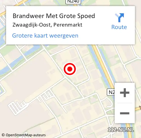 Locatie op kaart van de 112 melding: Brandweer Met Grote Spoed Naar Zwaagdijk-Oost, Perenmarkt op 6 november 2023 09:41