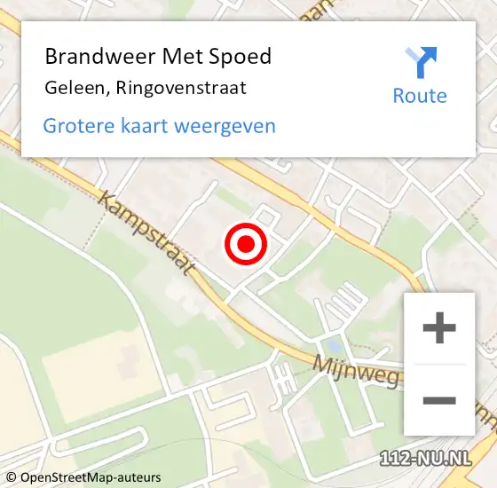 Locatie op kaart van de 112 melding: Brandweer Met Spoed Naar Geleen, Ringovenstraat op 6 november 2023 10:00