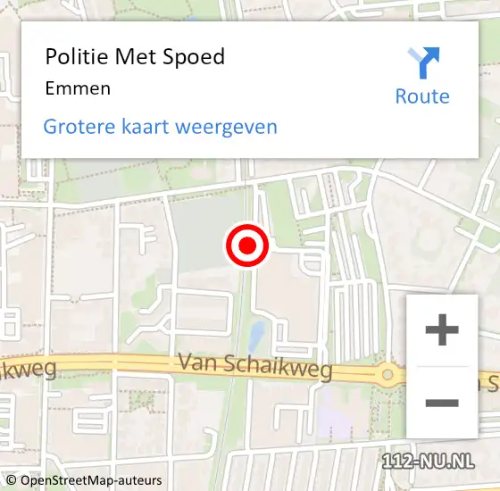 Locatie op kaart van de 112 melding: Politie Met Spoed Naar Emmen op 6 november 2023 10:03