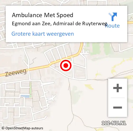 Locatie op kaart van de 112 melding: Ambulance Met Spoed Naar Egmond aan Zee, Admiraal de Ruyterweg op 6 november 2023 10:16