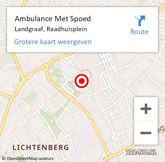 Locatie op kaart van de 112 melding: Ambulance Met Spoed Naar Landgraaf, Raadhuisplein op 14 september 2014 10:38