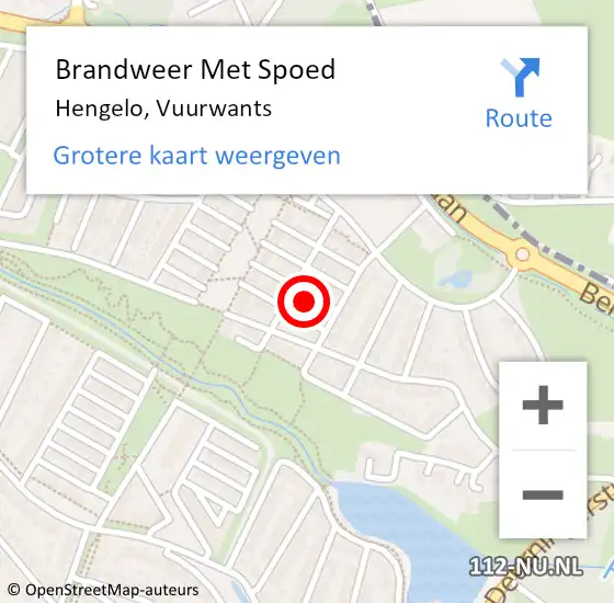 Locatie op kaart van de 112 melding: Brandweer Met Spoed Naar Hengelo, Vuurwants op 6 november 2023 11:04