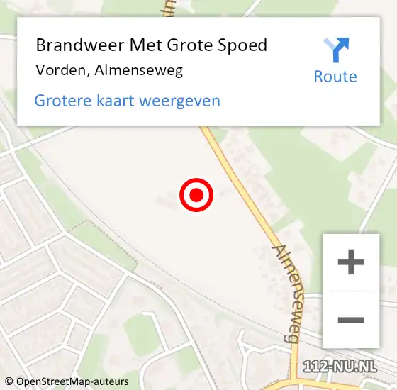 Locatie op kaart van de 112 melding: Brandweer Met Grote Spoed Naar Vorden, Almenseweg op 6 november 2023 11:50