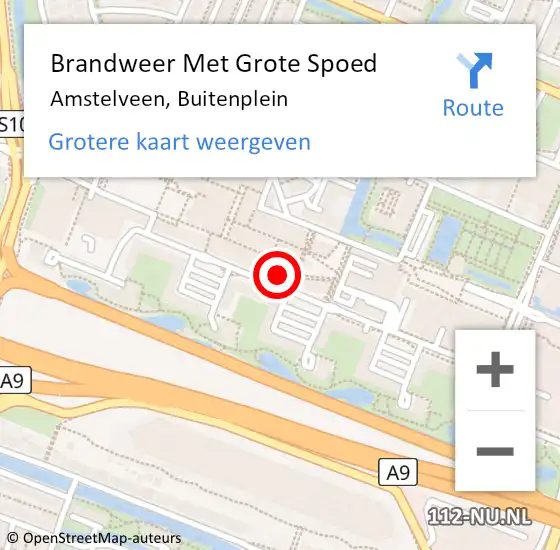 Locatie op kaart van de 112 melding: Brandweer Met Grote Spoed Naar Amstelveen, Buitenplein op 6 november 2023 11:52