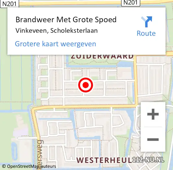 Locatie op kaart van de 112 melding: Brandweer Met Grote Spoed Naar Vinkeveen, Scholeksterlaan op 6 november 2023 12:01