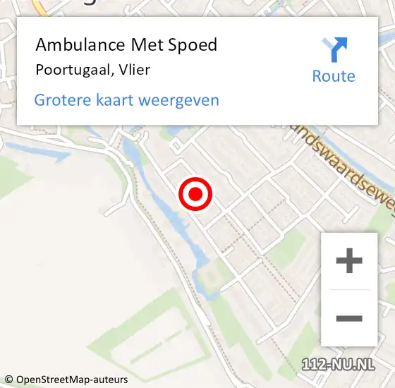 Locatie op kaart van de 112 melding: Ambulance Met Spoed Naar Poortugaal, Vlier op 6 november 2023 12:08