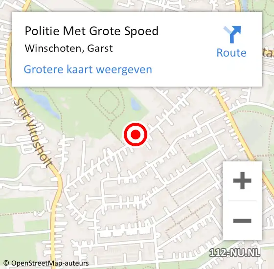 Locatie op kaart van de 112 melding: Politie Met Grote Spoed Naar Winschoten, Garst op 6 november 2023 12:08