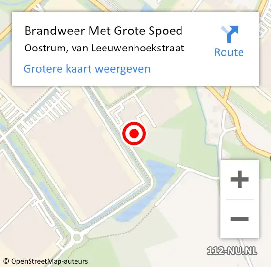 Locatie op kaart van de 112 melding: Brandweer Met Grote Spoed Naar Oostrum, van Leeuwenhoekstraat op 6 november 2023 12:30