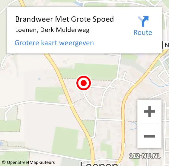 Locatie op kaart van de 112 melding: Brandweer Met Grote Spoed Naar Loenen, Derk Mulderweg op 6 november 2023 12:38