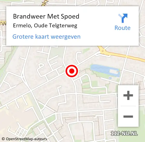 Locatie op kaart van de 112 melding: Brandweer Met Spoed Naar Ermelo, Oude Telgterweg op 6 november 2023 12:40