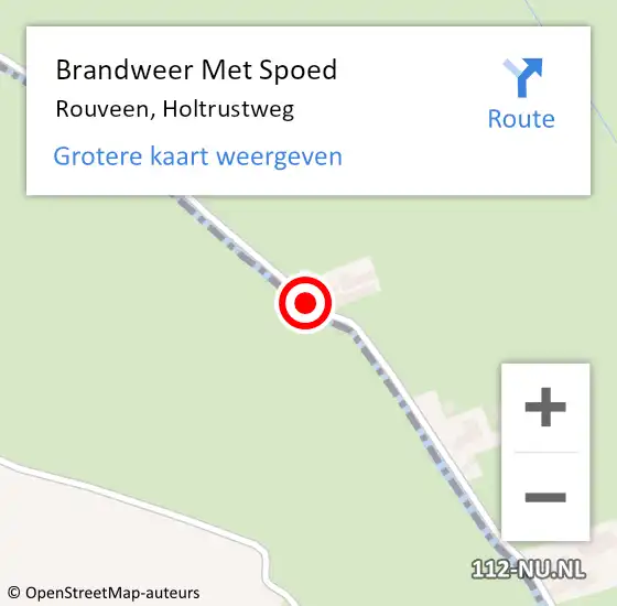 Locatie op kaart van de 112 melding: Brandweer Met Spoed Naar Rouveen, Holtrustweg op 14 september 2014 10:58