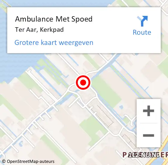 Locatie op kaart van de 112 melding: Ambulance Met Spoed Naar Ter Aar, Kerkpad op 14 september 2014 11:02