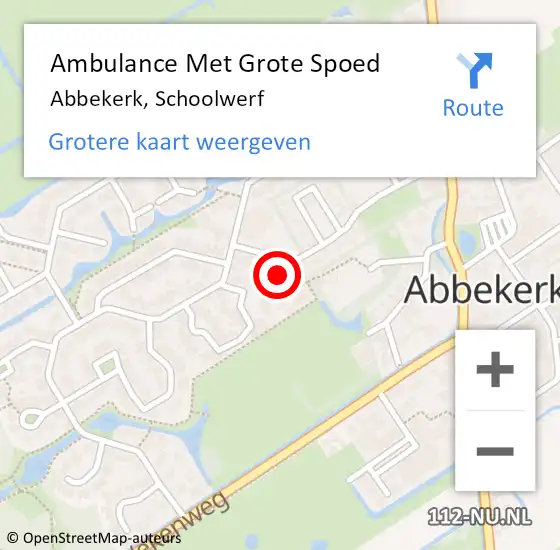 Locatie op kaart van de 112 melding: Ambulance Met Grote Spoed Naar Abbekerk, Schoolwerf op 6 november 2023 13:31