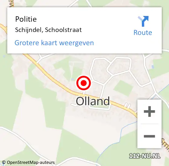 Locatie op kaart van de 112 melding: Politie Schijndel, Schoolstraat op 6 november 2023 13:56