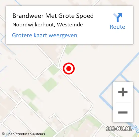 Locatie op kaart van de 112 melding: Brandweer Met Grote Spoed Naar Noordwijkerhout, Westeinde op 6 november 2023 13:58