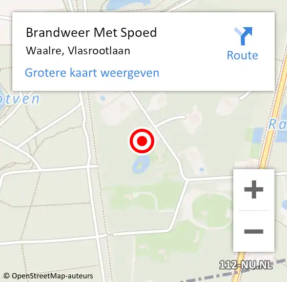Locatie op kaart van de 112 melding: Brandweer Met Spoed Naar Waalre, Vlasrootlaan op 6 november 2023 14:03