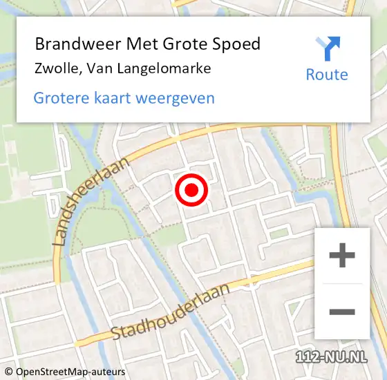 Locatie op kaart van de 112 melding: Brandweer Met Grote Spoed Naar Zwolle, Van Langelomarke op 6 november 2023 15:29