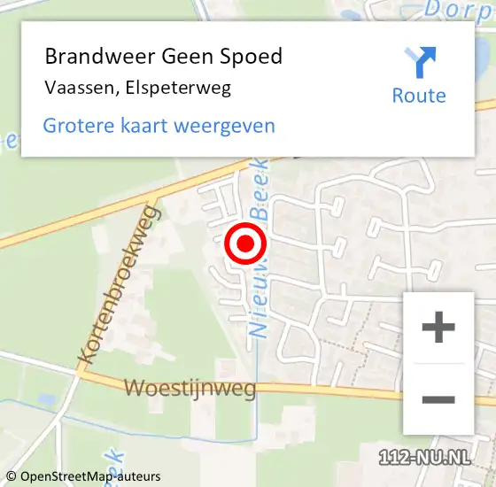 Locatie op kaart van de 112 melding: Brandweer Geen Spoed Naar Vaassen, Elspeterweg op 6 november 2023 15:55