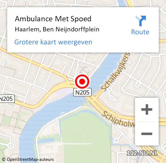 Locatie op kaart van de 112 melding: Ambulance Met Spoed Naar Haarlem, Ben Neijndorffplein op 6 november 2023 17:00