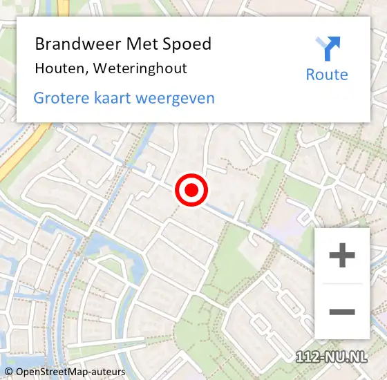 Locatie op kaart van de 112 melding: Brandweer Met Spoed Naar Houten, Weteringhout op 6 november 2023 17:35