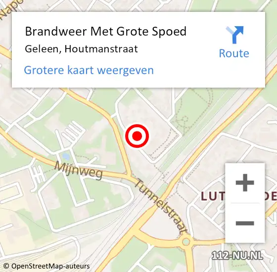 Locatie op kaart van de 112 melding: Brandweer Met Grote Spoed Naar Geleen, Houtmanstraat op 6 november 2023 17:41