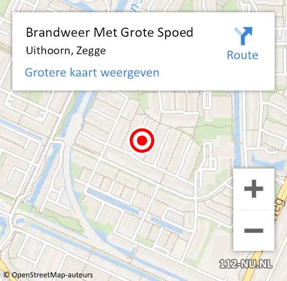 Locatie op kaart van de 112 melding: Brandweer Met Grote Spoed Naar Uithoorn, Zegge op 6 november 2023 17:49