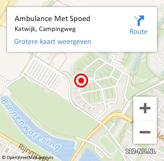 Locatie op kaart van de 112 melding: Ambulance Met Spoed Naar Katwijk, Campingweg op 6 november 2023 18:48
