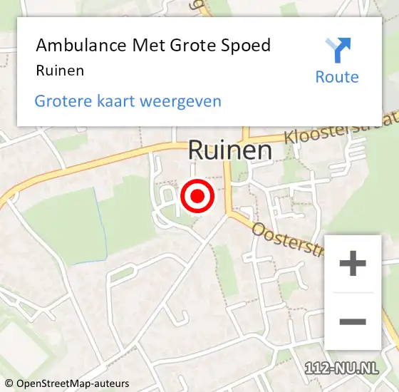 Locatie op kaart van de 112 melding: Ambulance Met Grote Spoed Naar Ruinen op 14 september 2014 11:55