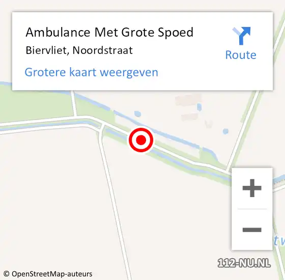 Locatie op kaart van de 112 melding: Ambulance Met Grote Spoed Naar Biervliet, Noordstraat op 14 september 2014 11:56