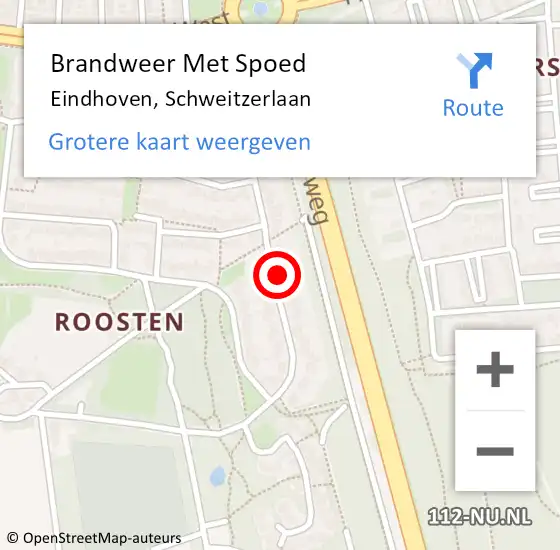 Locatie op kaart van de 112 melding: Brandweer Met Spoed Naar Eindhoven, Schweitzerlaan op 6 november 2023 19:45