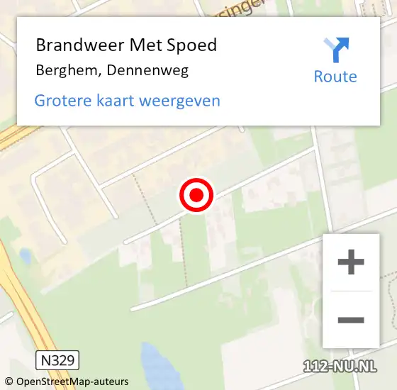 Locatie op kaart van de 112 melding: Brandweer Met Spoed Naar Berghem, Dennenweg op 6 november 2023 19:50