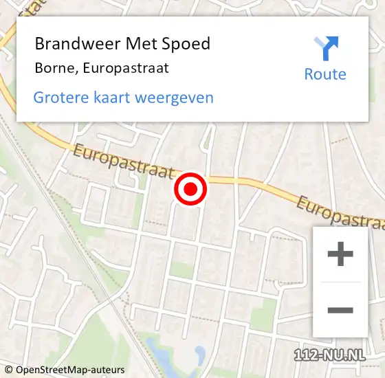 Locatie op kaart van de 112 melding: Brandweer Met Spoed Naar Borne, Europastraat op 6 november 2023 19:54