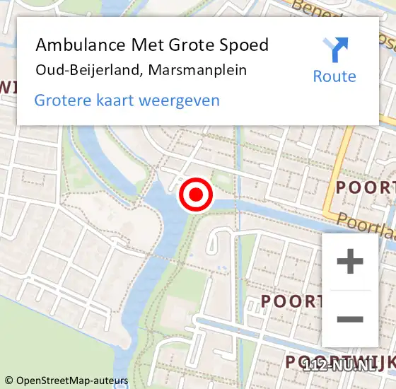 Locatie op kaart van de 112 melding: Ambulance Met Grote Spoed Naar Oud-Beijerland, Marsmanplein op 6 november 2023 20:51