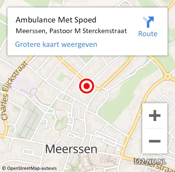 Locatie op kaart van de 112 melding: Ambulance Met Spoed Naar Meerssen, Pastoor M Sterckenstraat op 14 september 2014 12:09