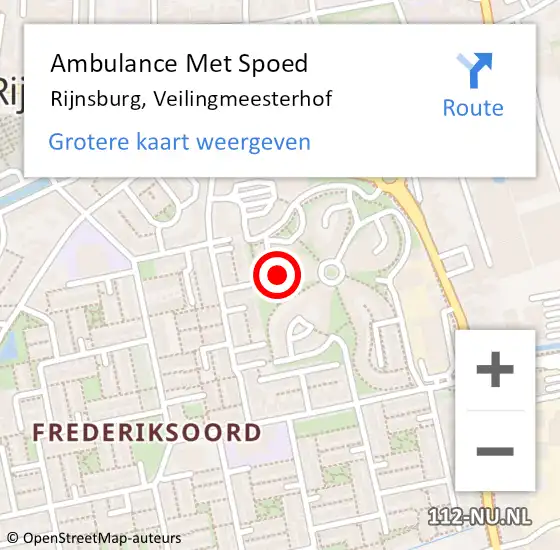 Locatie op kaart van de 112 melding: Ambulance Met Spoed Naar Rijnsburg, Veilingmeesterhof op 6 november 2023 21:13