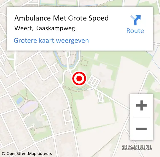 Locatie op kaart van de 112 melding: Ambulance Met Grote Spoed Naar Weert, Kaaskampweg op 14 september 2014 12:16