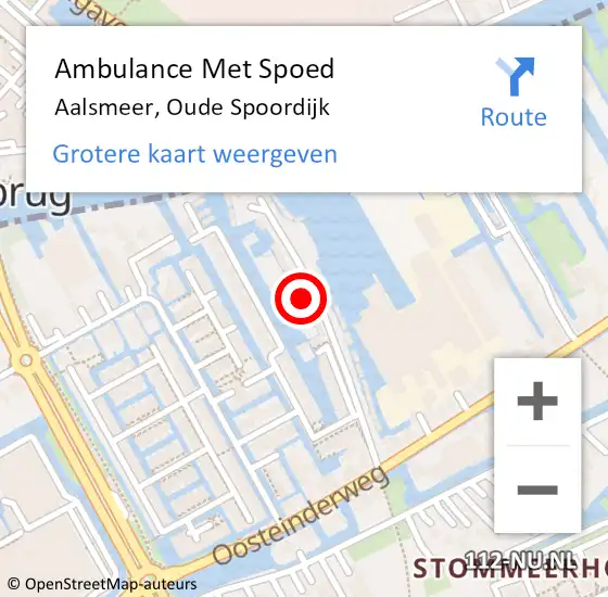 Locatie op kaart van de 112 melding: Ambulance Met Spoed Naar Aalsmeer, Oude Spoordijk op 6 november 2023 22:47