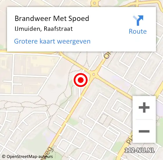 Locatie op kaart van de 112 melding: Brandweer Met Spoed Naar IJmuiden, Raafstraat op 6 november 2023 23:14