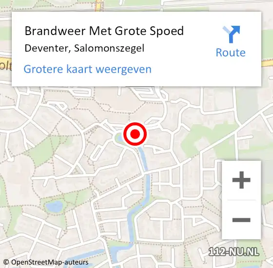 Locatie op kaart van de 112 melding: Brandweer Met Grote Spoed Naar Deventer, Salomonszegel op 7 november 2023 06:21