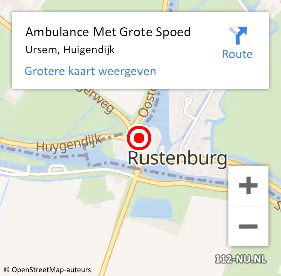 Locatie op kaart van de 112 melding: Ambulance Met Grote Spoed Naar Ursem, Huigendijk op 7 november 2023 07:34