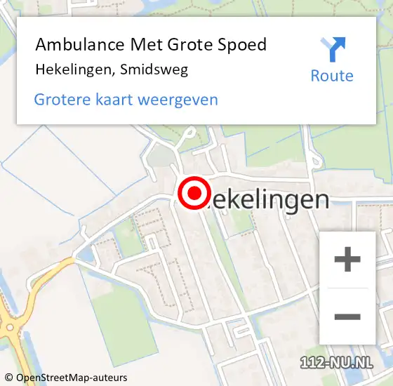 Locatie op kaart van de 112 melding: Ambulance Met Grote Spoed Naar Hekelingen, Smidsweg op 7 november 2023 08:04