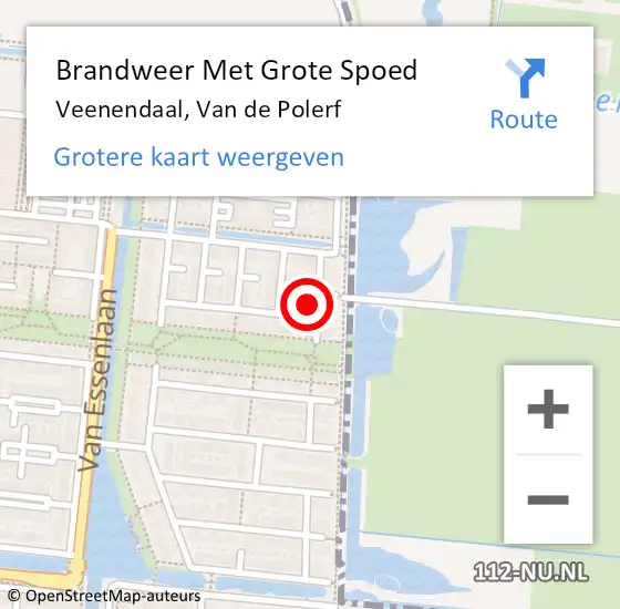 Locatie op kaart van de 112 melding: Brandweer Met Grote Spoed Naar Veenendaal, Van de Polerf op 7 november 2023 08:11