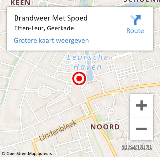 Locatie op kaart van de 112 melding: Brandweer Met Spoed Naar Etten-Leur, Geerkade op 7 november 2023 08:41