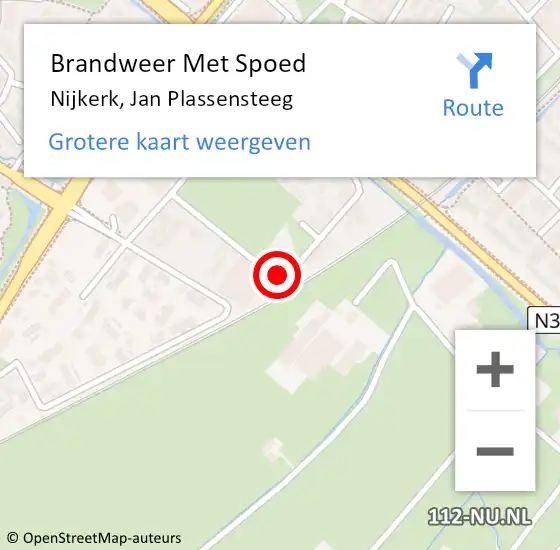 Locatie op kaart van de 112 melding: Brandweer Met Spoed Naar Nijkerk, Jan Plassensteeg op 7 november 2023 09:18