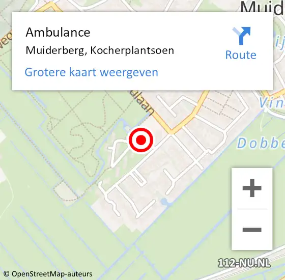 Locatie op kaart van de 112 melding: Ambulance Muiderberg, Kocherplantsoen op 14 september 2014 13:00