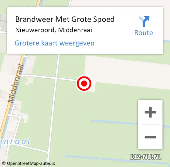 Locatie op kaart van de 112 melding: Brandweer Met Grote Spoed Naar Nieuweroord, Middenraai op 7 november 2023 10:30